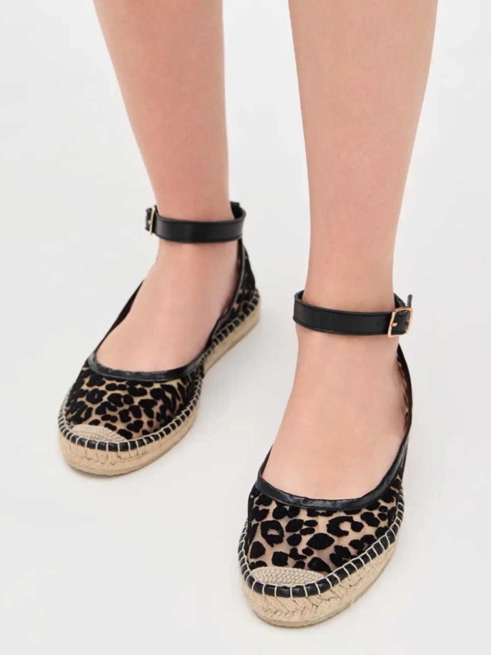 Free People Mason Ballet Espadrille Flats Leopard Spain 8.5 39 - Picture 1 of 14